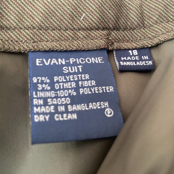 NWT EVAN-PICONE Woman Pant Suit 18 Blazer Striped Grey Brown Drk Rose 42" chest - Picture 12 of 13